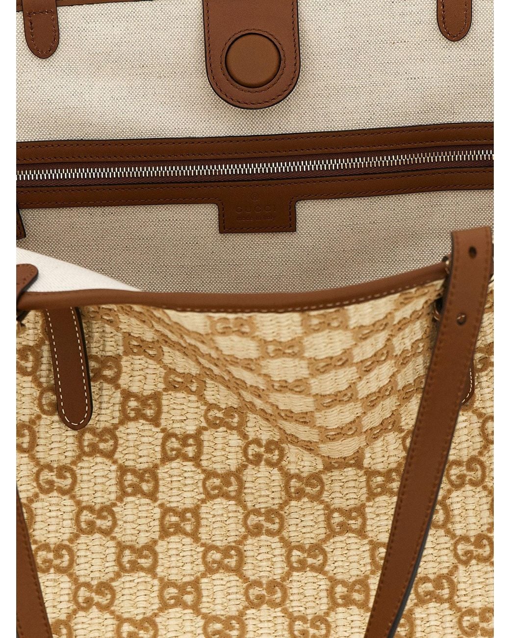 Gucci Metallic Gg Monogram Canvas Tote Bag