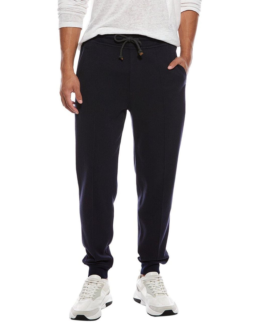 Brunello Cucinelli Black Dark Cotton Jogger Trousers for men