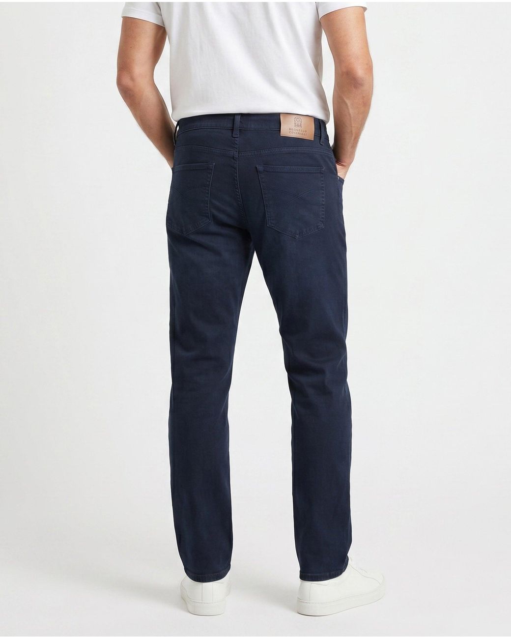 Brunello Cucinelli Blue Dark Traditional Trousers for men