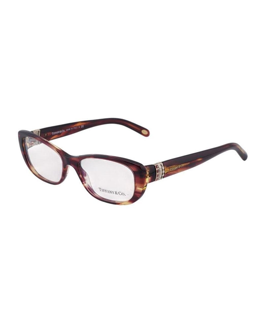 Tiffany & Co Brown Eyeglasses Square Full Rim, Havana Frame And Clear Demo Lenses Lens Tf2076-B8081 Sunglasses