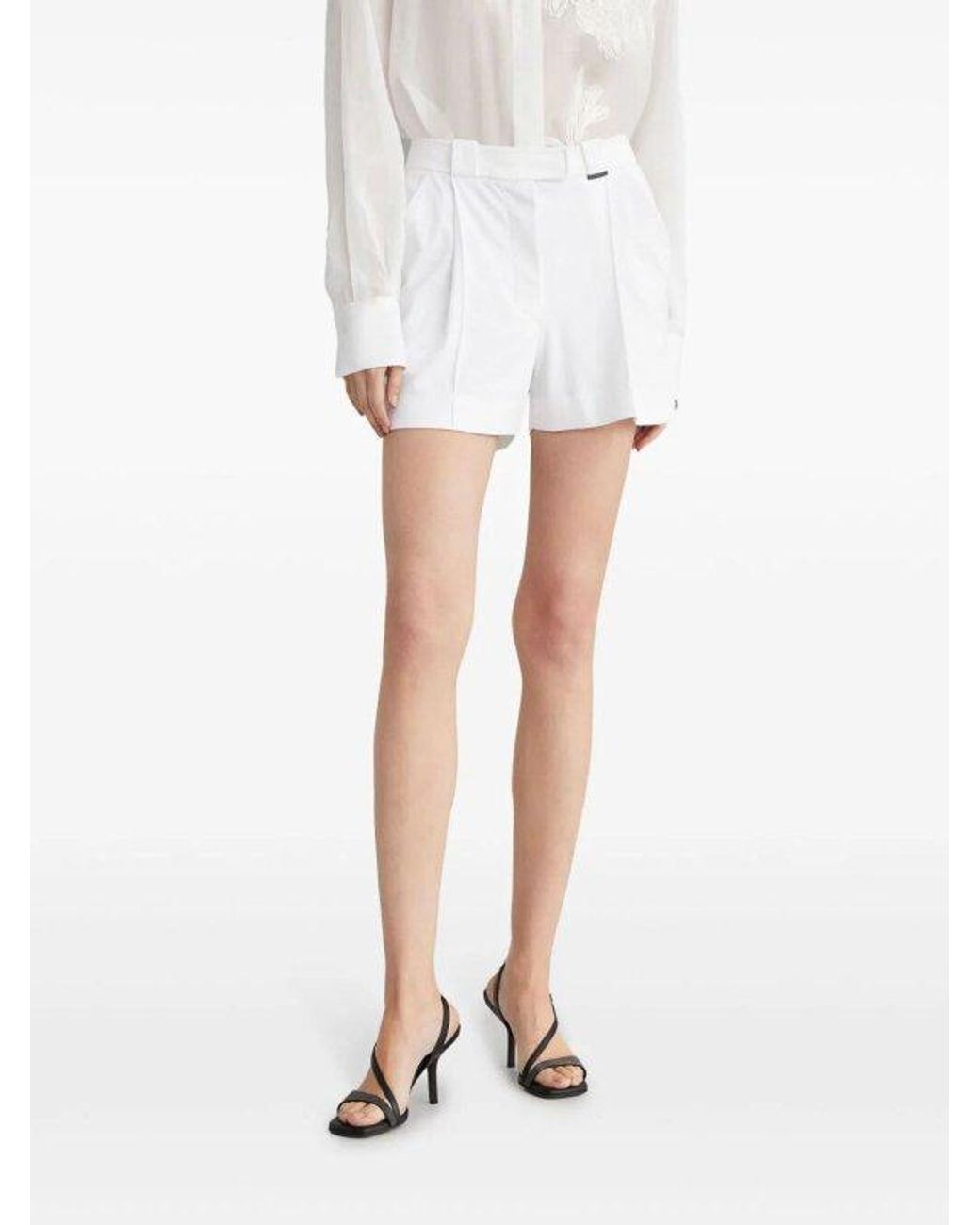 Brunello Cucinelli White Tailored Cotton Shorts