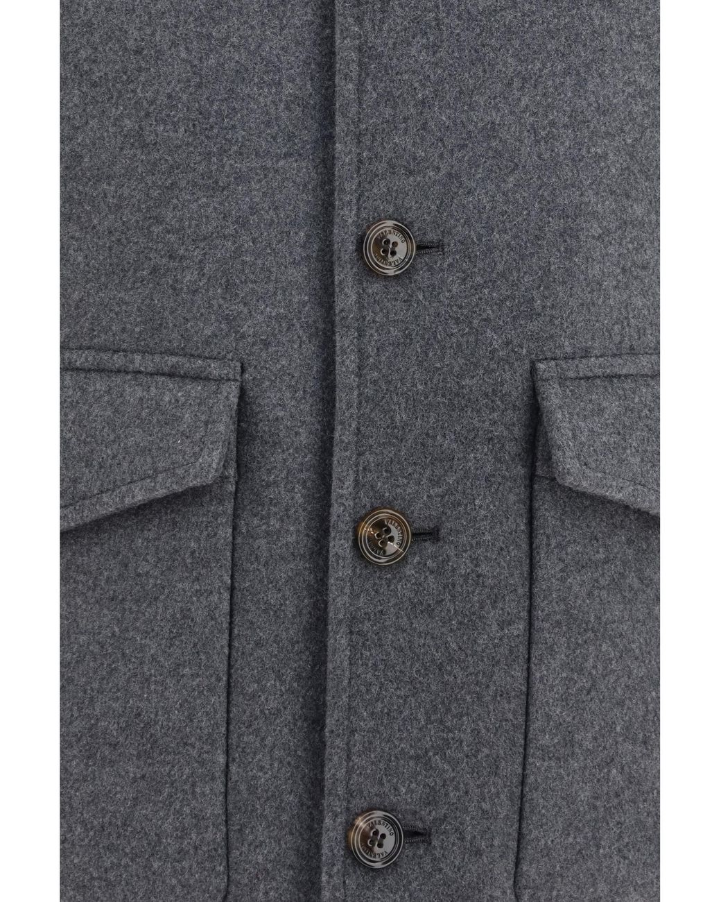 Valentino Gray Jacket Wool And Cashmere Merino Shirt for men