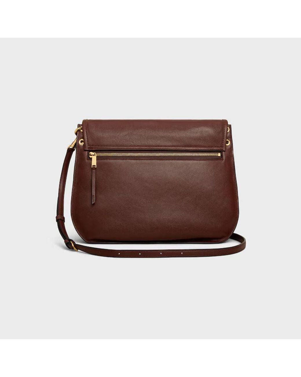 Céline Brown Celine H26 Shoulder Bag — Burgundy