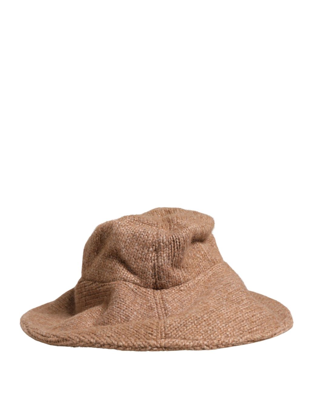 Dolce & Gabbana Brown Llama Wool Knitted Capello Hat Nylon