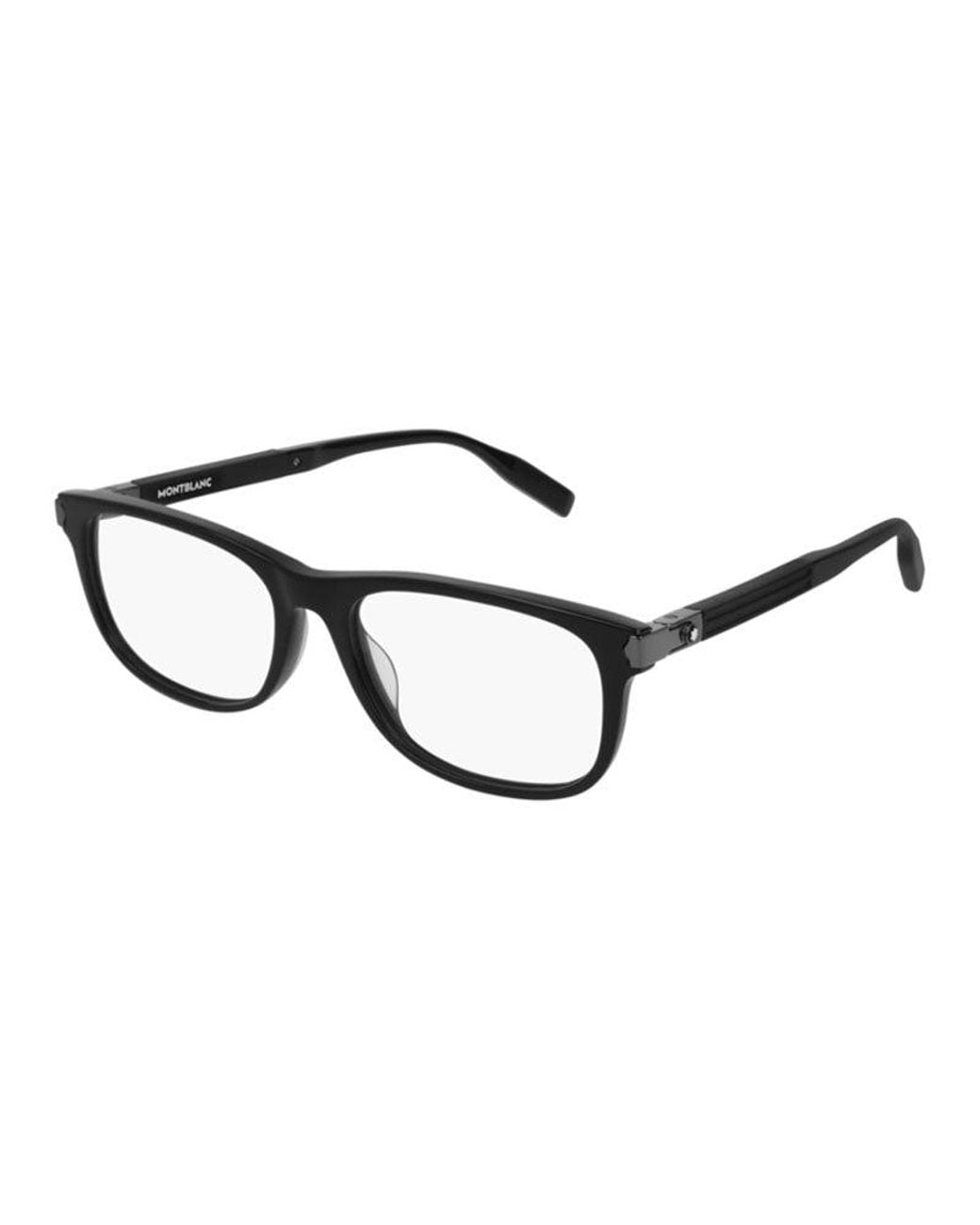Montblanc Brown Eyeglasses Square Full Rim, Havana Frame And Clear Demo Lens Mb0036O003 for men