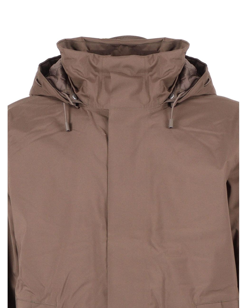 K-Way Thomal Bonded Padded Down Jacket Long Puffer in Brown for Men ...