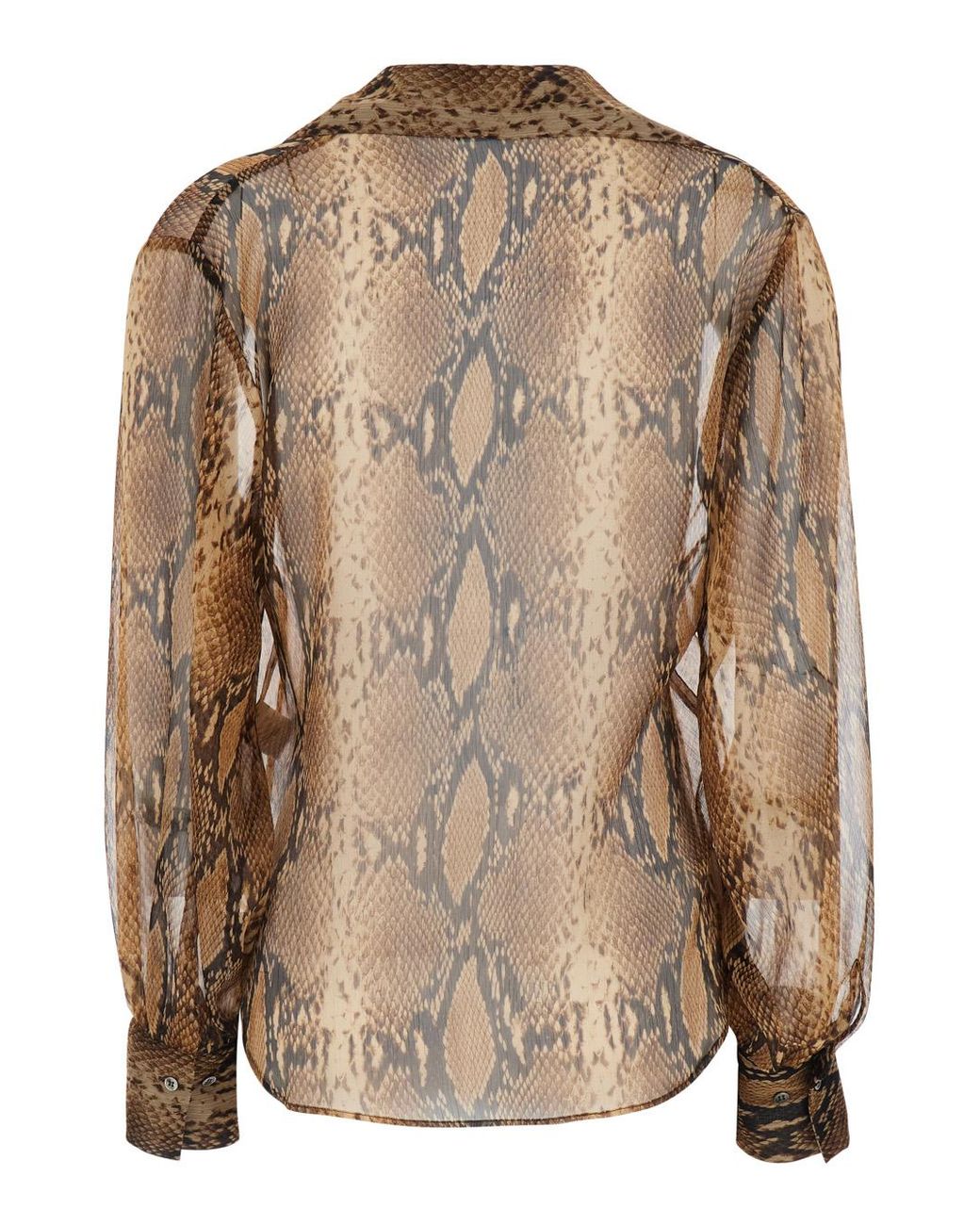 Le Plain Brown Shirt Animal Print Blouses