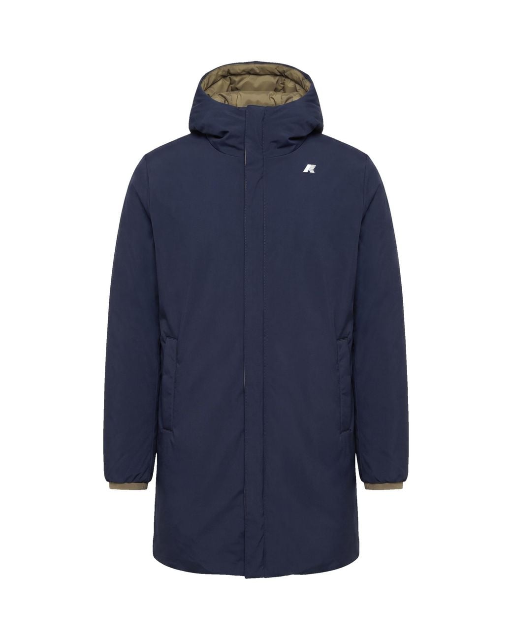 K-Way Gray Jacket Jacob St Warm Double Army- Depth Army/ Nylon for men