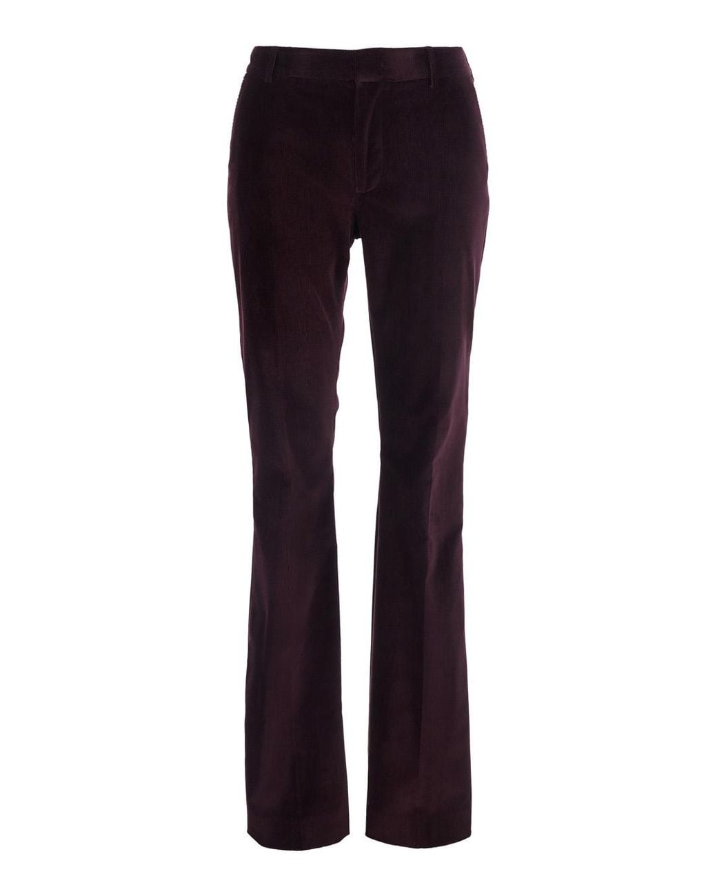 PT Torino Blue Trousers Straight-Leg Corduroy