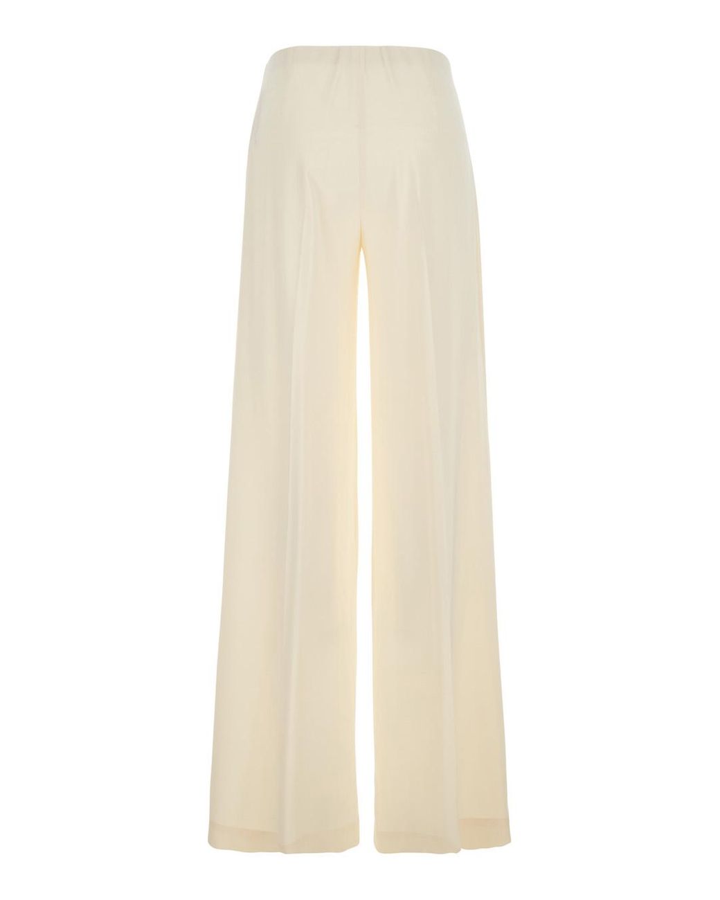 Jucca White Fabric Elasticated Waist Pants For Trousers