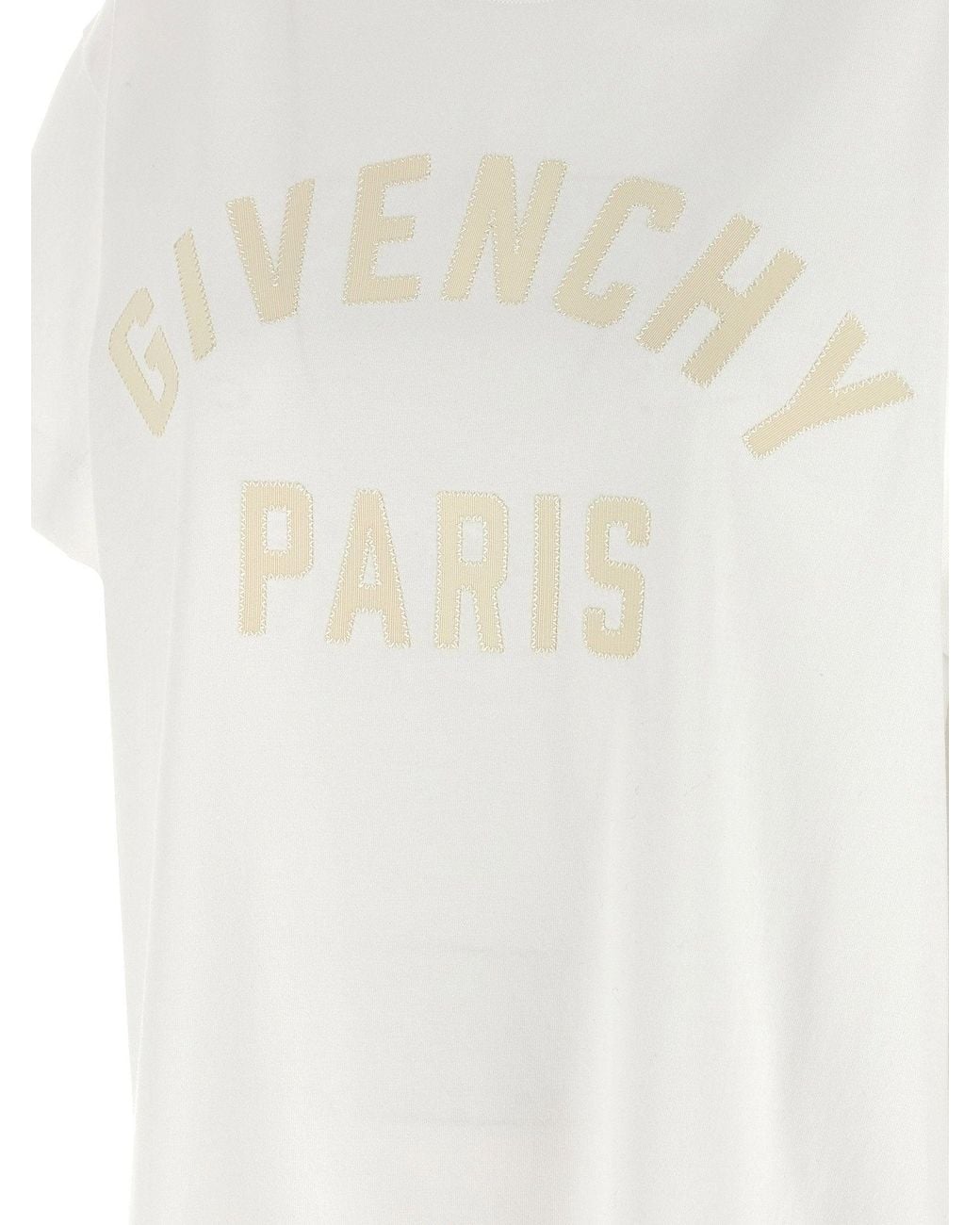 Givenchy White Logo-Embroidered T-Shirt