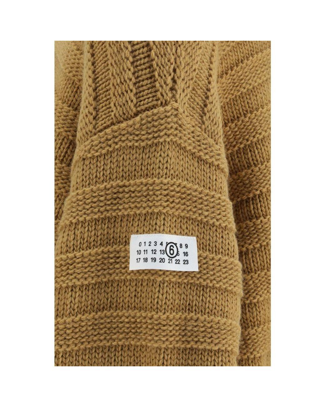 MM6 by Maison Margiela Natural Beige Wool Oves Aries Turtleneck for men