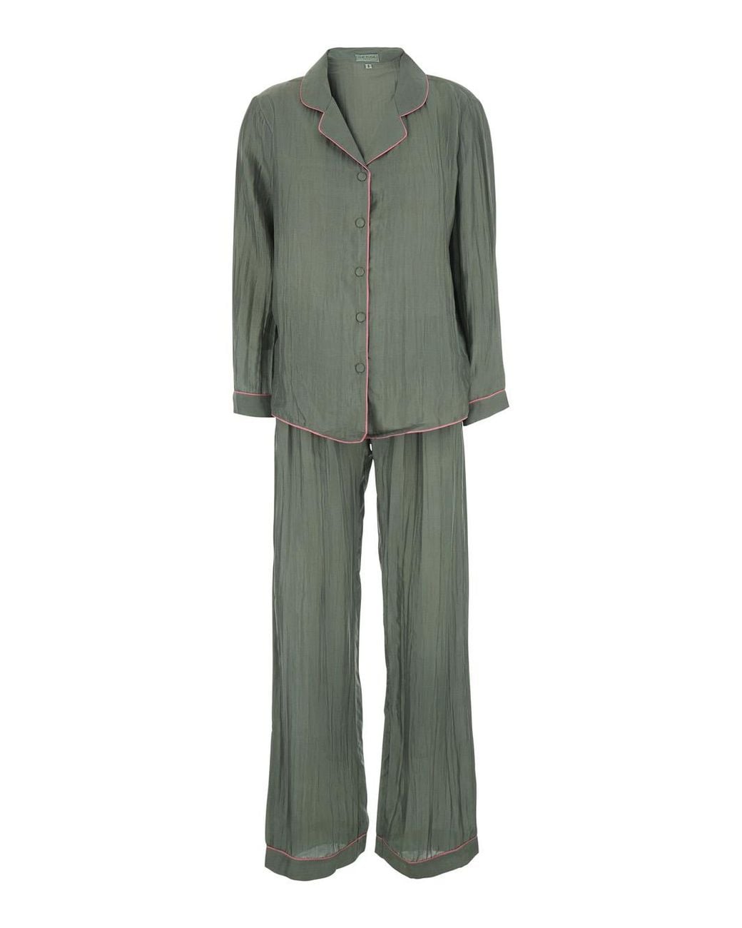 THE ROSE IBIZA Green Suit Silk Blend Trouser Suits