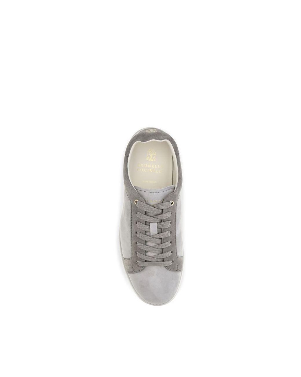 Brunello Cucinelli Gray Suede Leather Low Top Sneakers for men