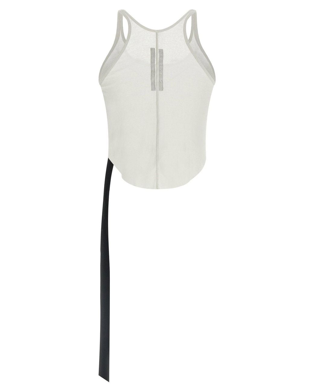 Rick Owens White Semi-Transparent Cotton Tank Top