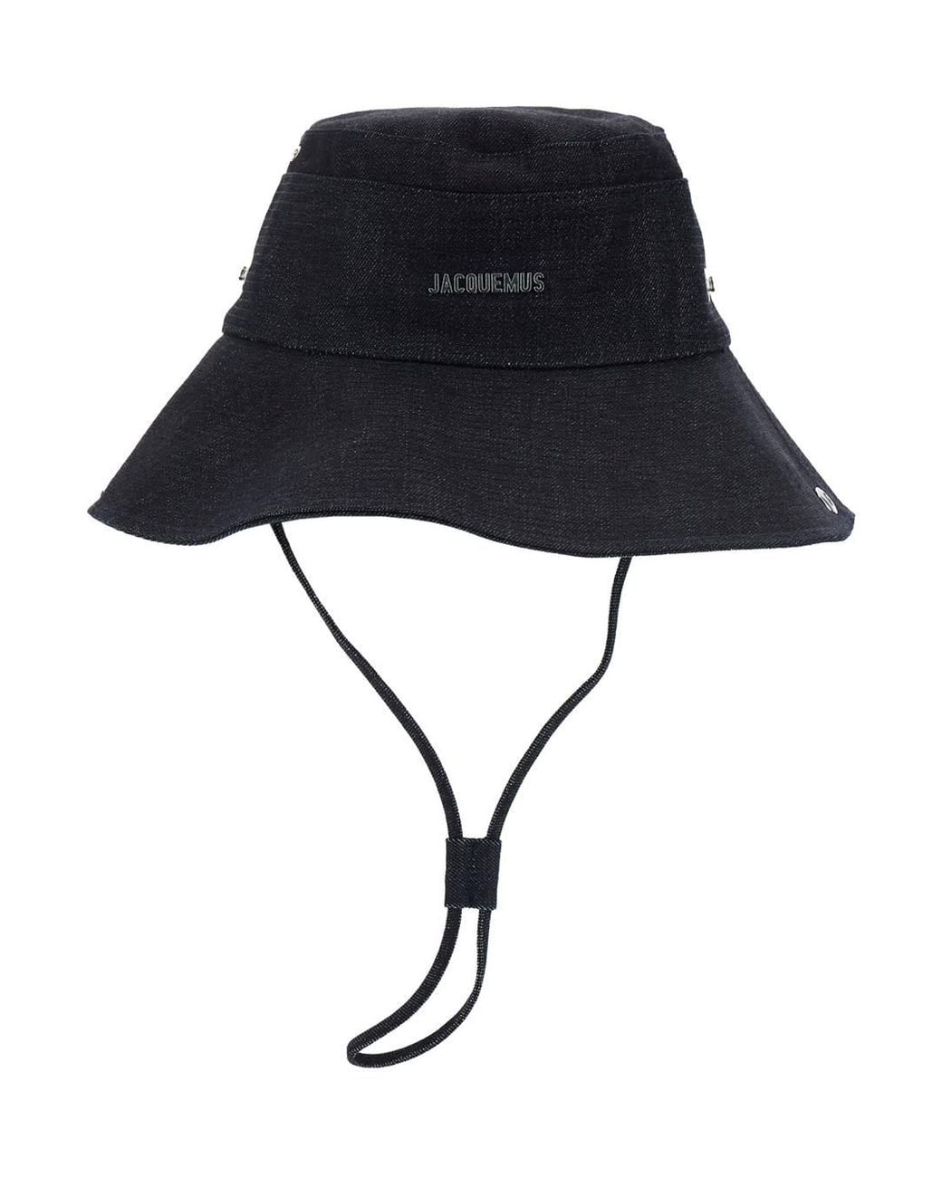 Jacquemus Blue Le Bob De-Nimes Fisherman Hat With Front Logo Lettering And Adjustable Strap for men