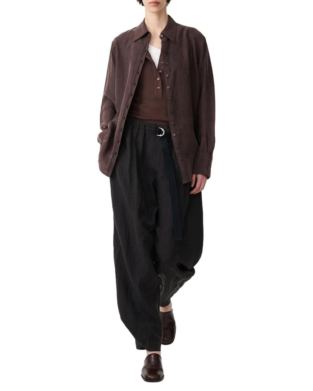 Studio Nicholson Brown Torin Shirt Porchini T-Shirts And Polos