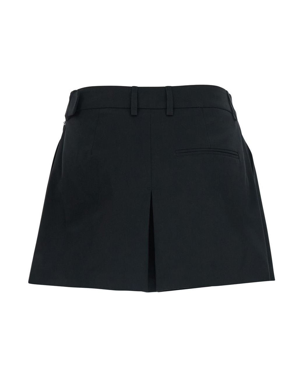 Le Plain Black Shorts Pleates Mini With Pockets And High Waist Tech Fabric Bermuda