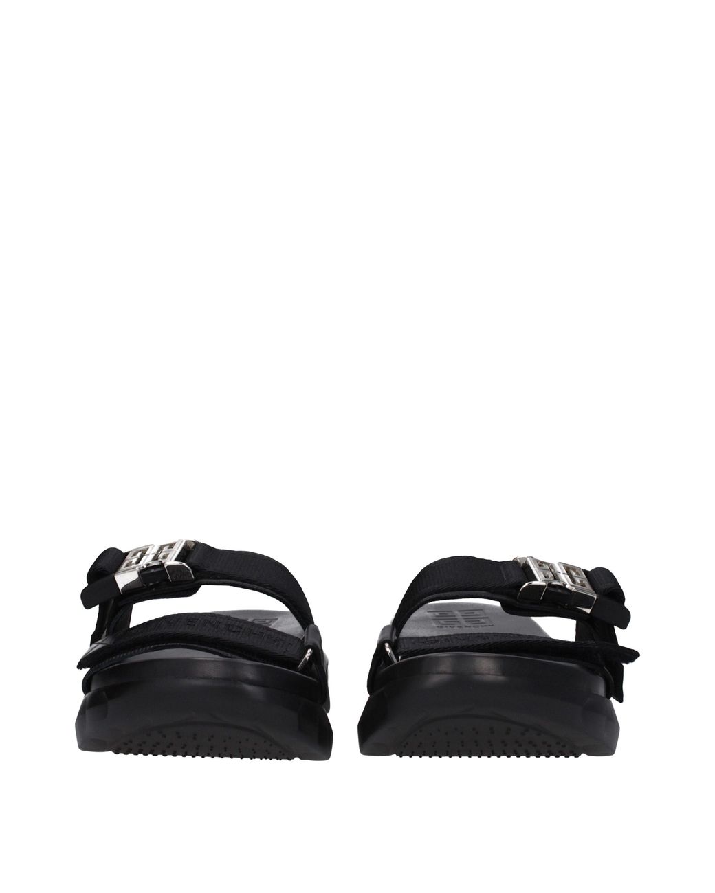 Givenchy Black Buckle Strap Leather Sandals for men