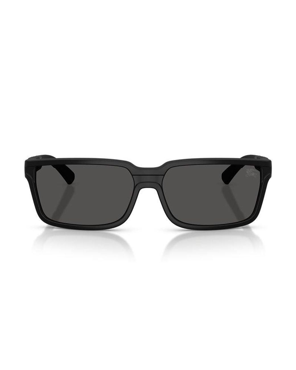 Burberry Black Sunglasses Square Full Rim, Matte Frame And Lens Be4495D346487 for men