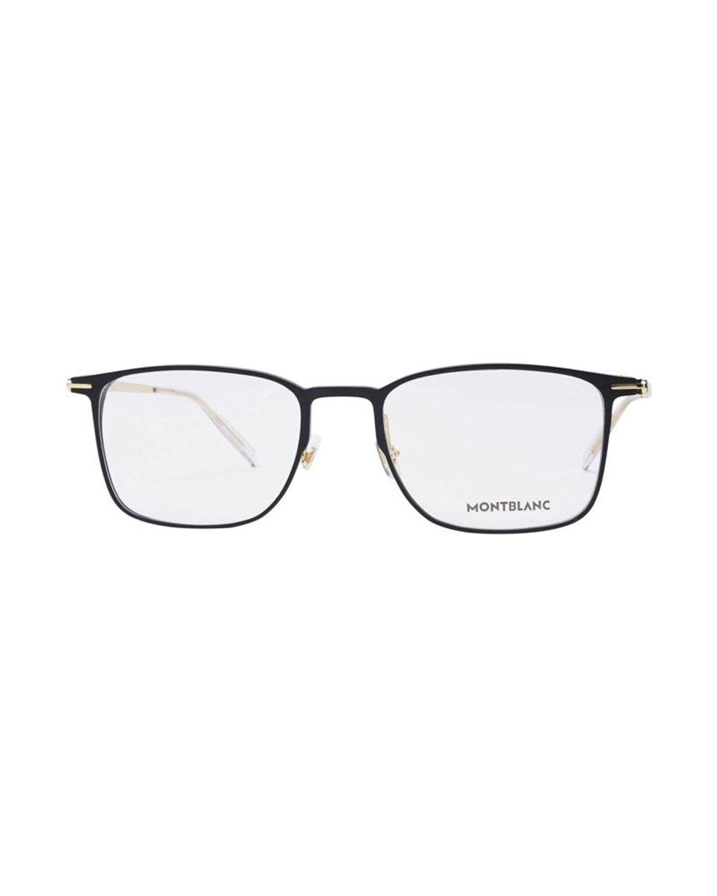 Montblanc Metallic Eyeglasses Rectangle Full Rim, - Frame And Clear Demo Lens Mb0193O002 Sunglasses