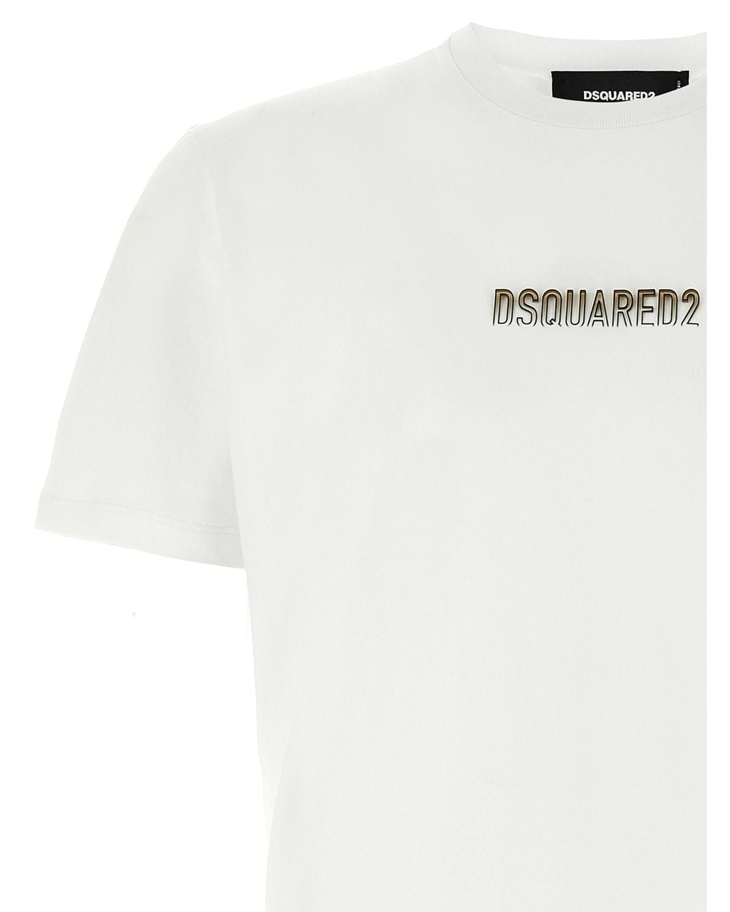DSquared² White Classic Crew Neck T-Shirt With Logo Print for men