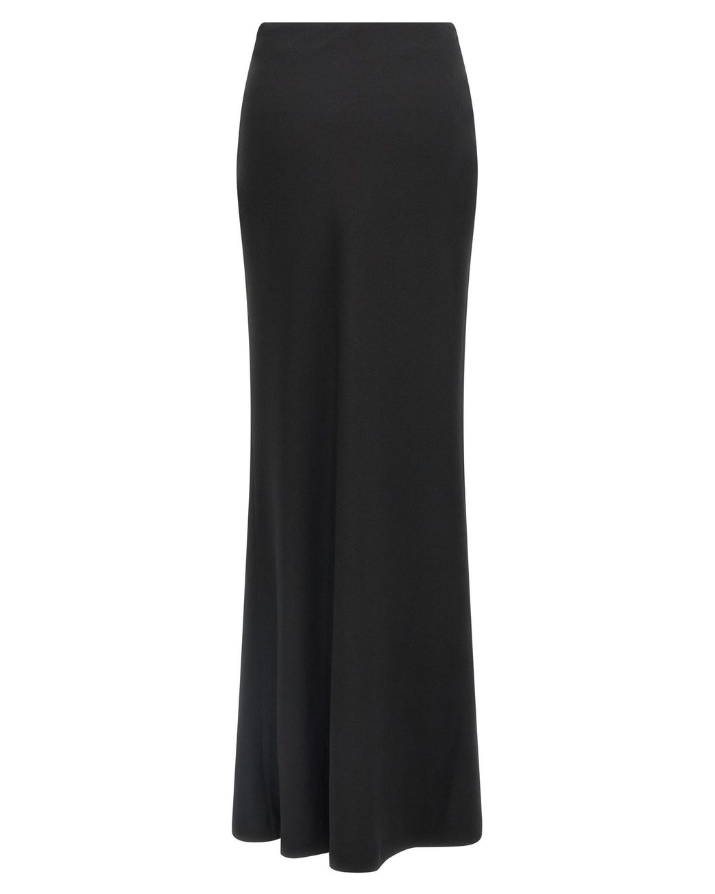 Alessandra Rich Black Fluid Silk Crepe Maxi Skirt With Lined Elegance