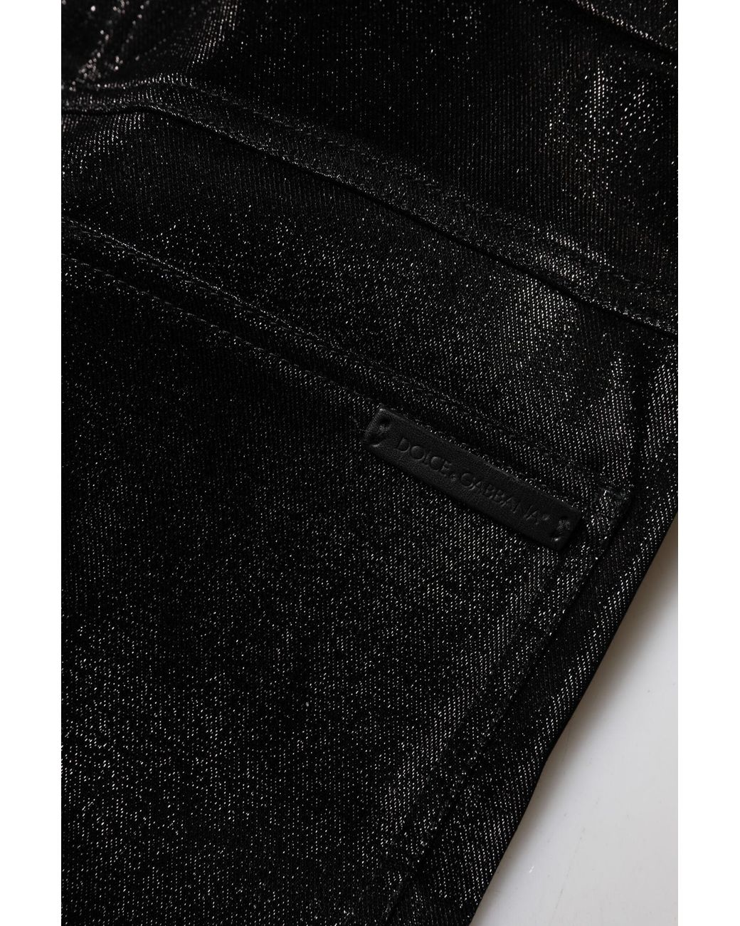 Dolce & Gabbana Black Shiny Slim Pants