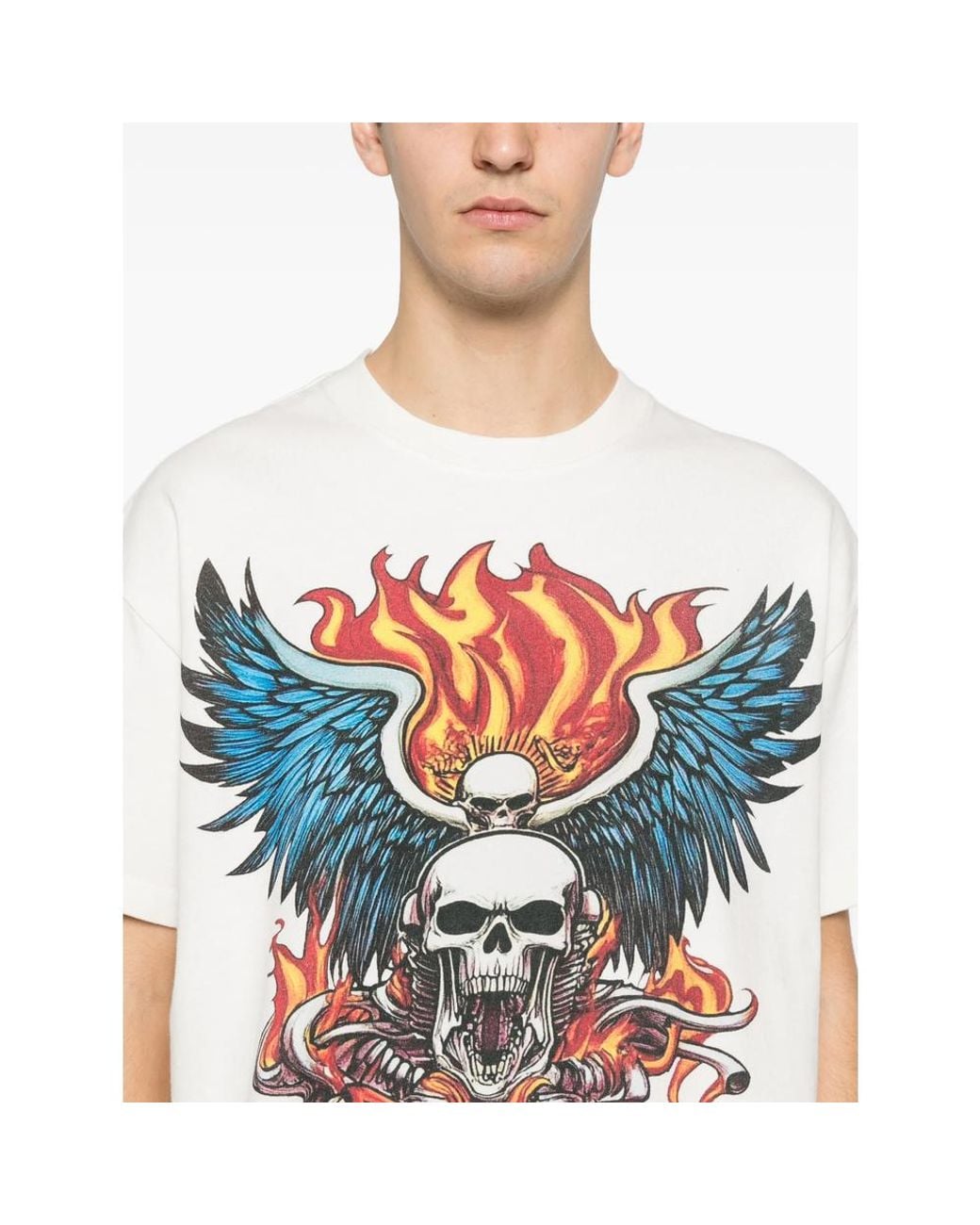 Who Decides War Blue Graphic Print Short Sleeve Sweater Cotton T-Shirts for men