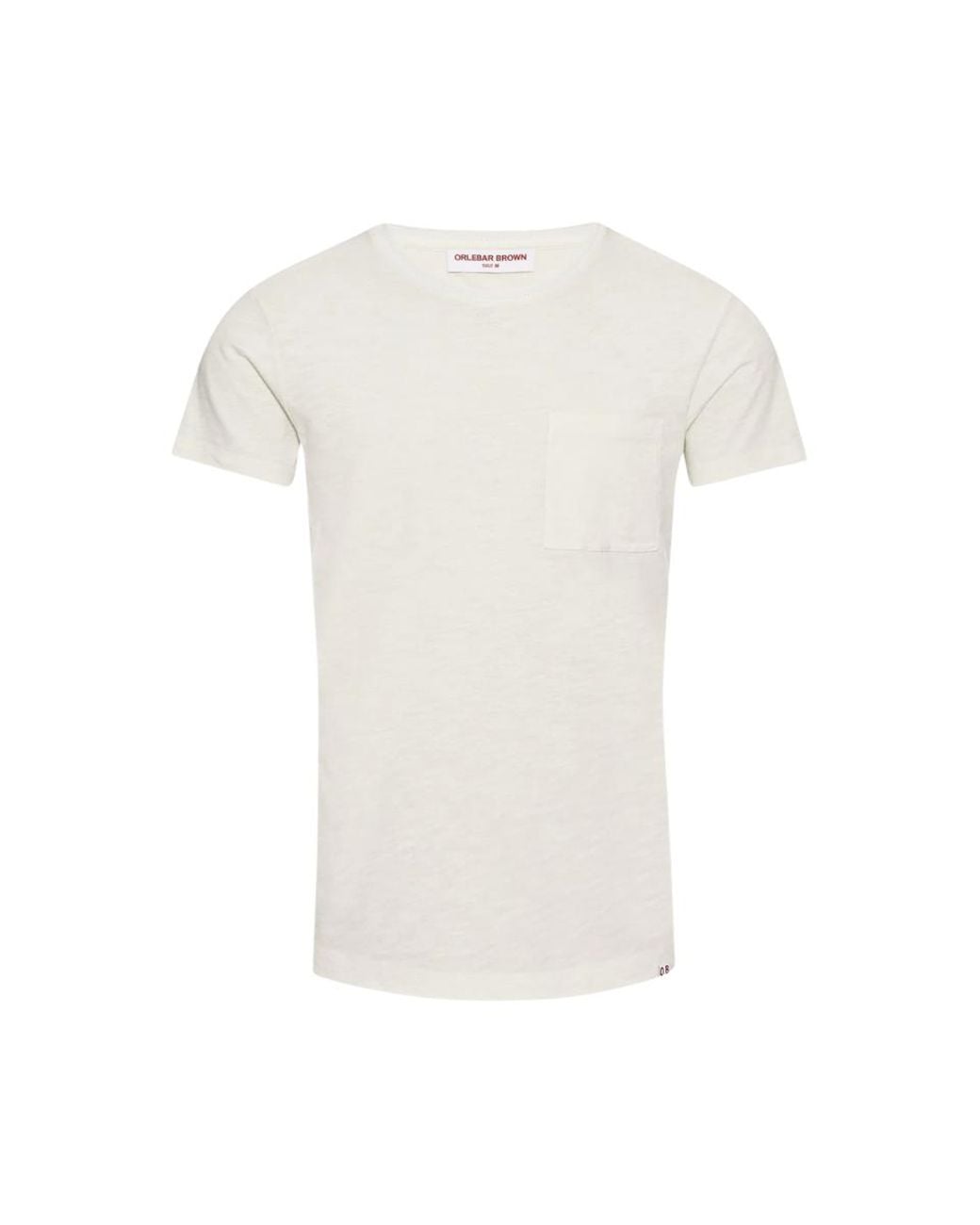 Orlebar Brown White Ob Classic Tee Multistitch-277179-Sea Mist, Clothing for men