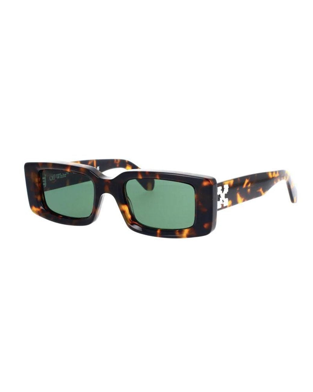 Off-White c/o Virgil Abloh Green Sunglasses Rectangle Full Rim, Havana Frame And Lens Oeri016Arthur6455