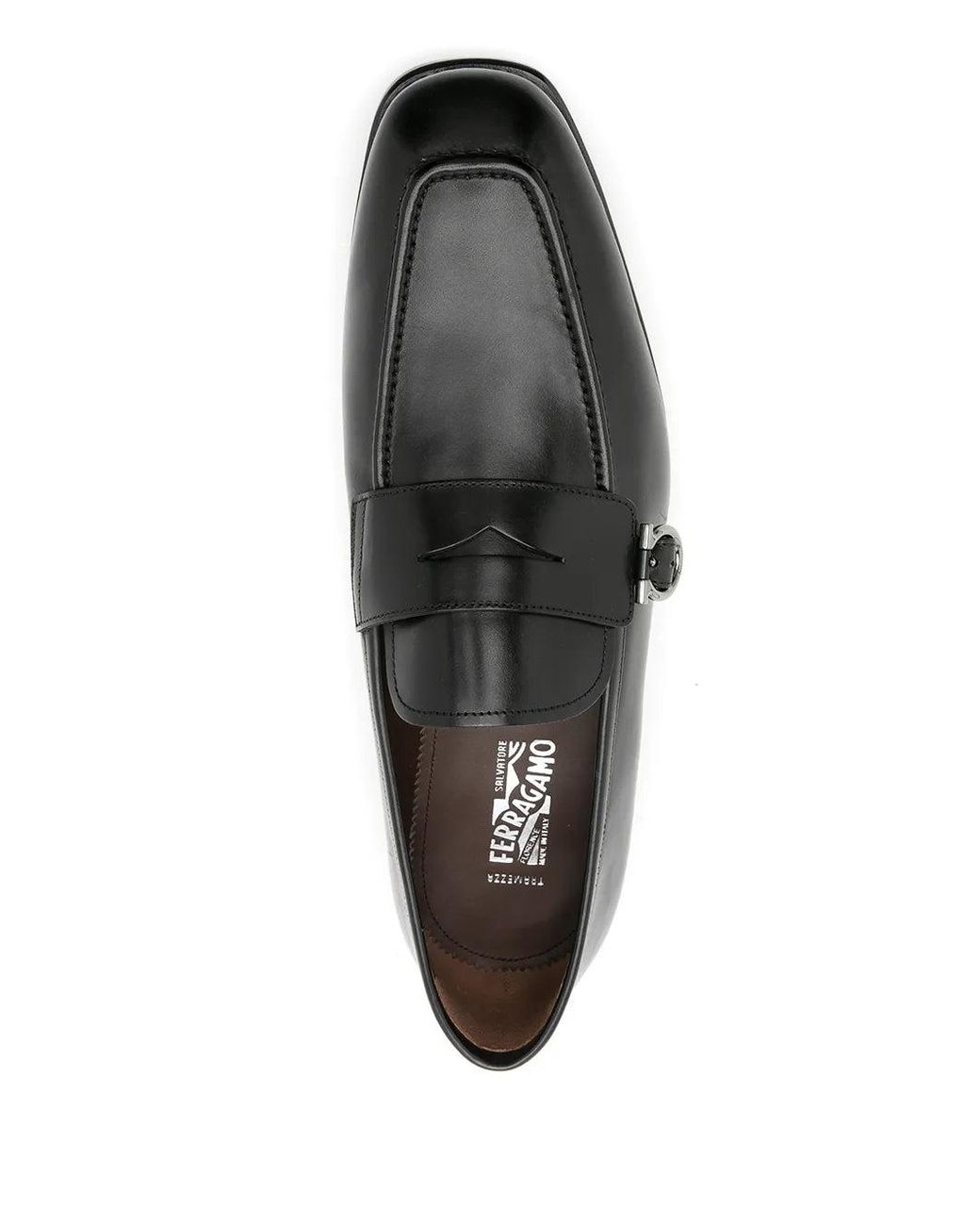 Ferragamo Black Ferragamo Leather Penny Loafers for men