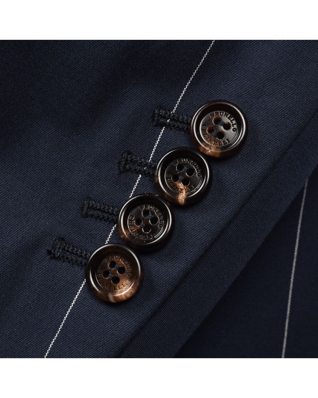 Brunello Cucinelli Blue Pinstripe Tailored Blazer for men