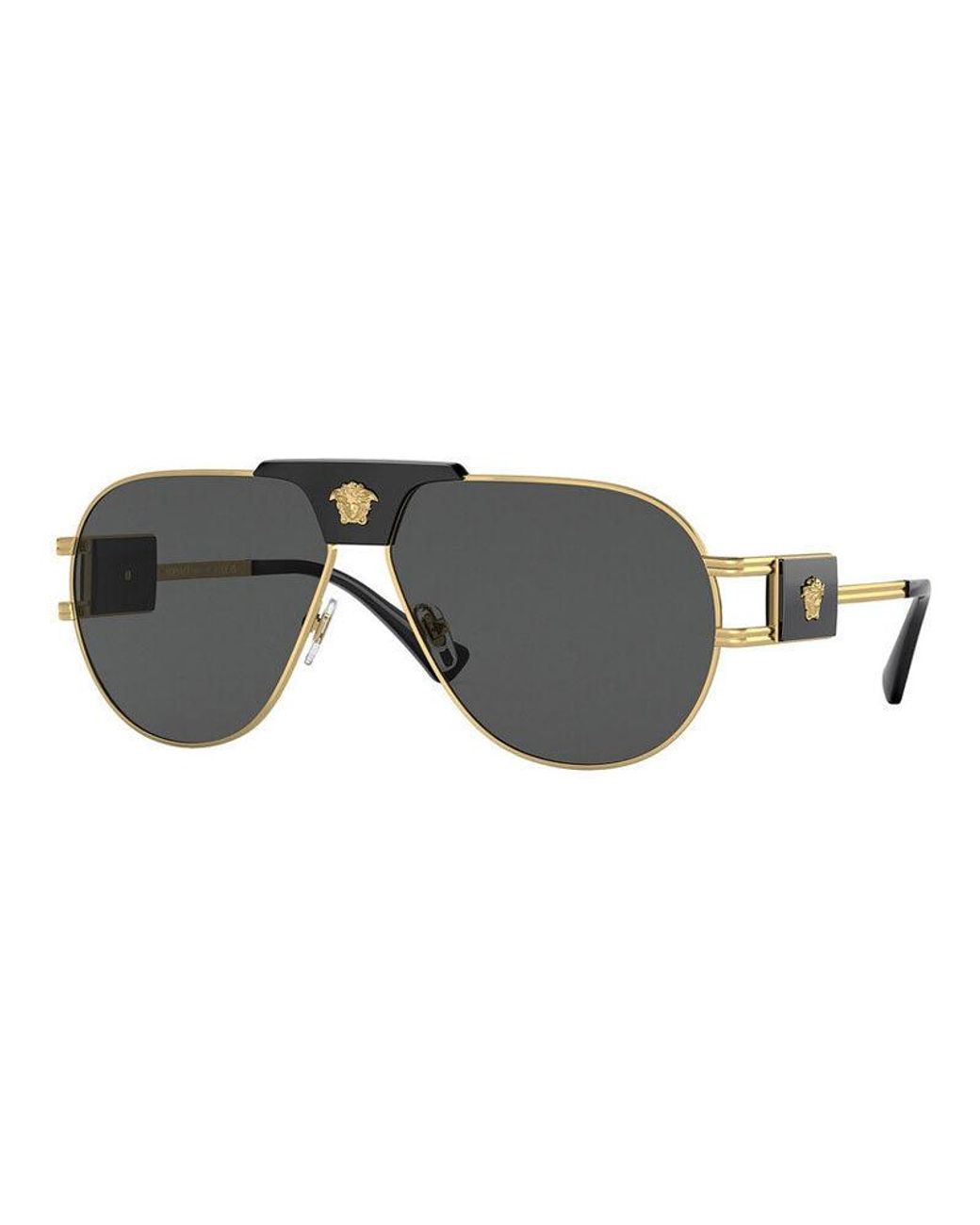 Versace Gray Sunglasses Aviator Full Rim, Frame And Dark Lens Ve2252100287 for men