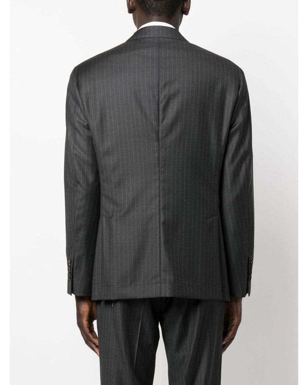 Brunello Cucinelli Black Pinstripe Tailored Jacket for men