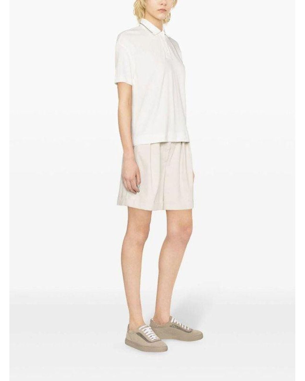 Brunello Cucinelli White Cotton Polo Shirt