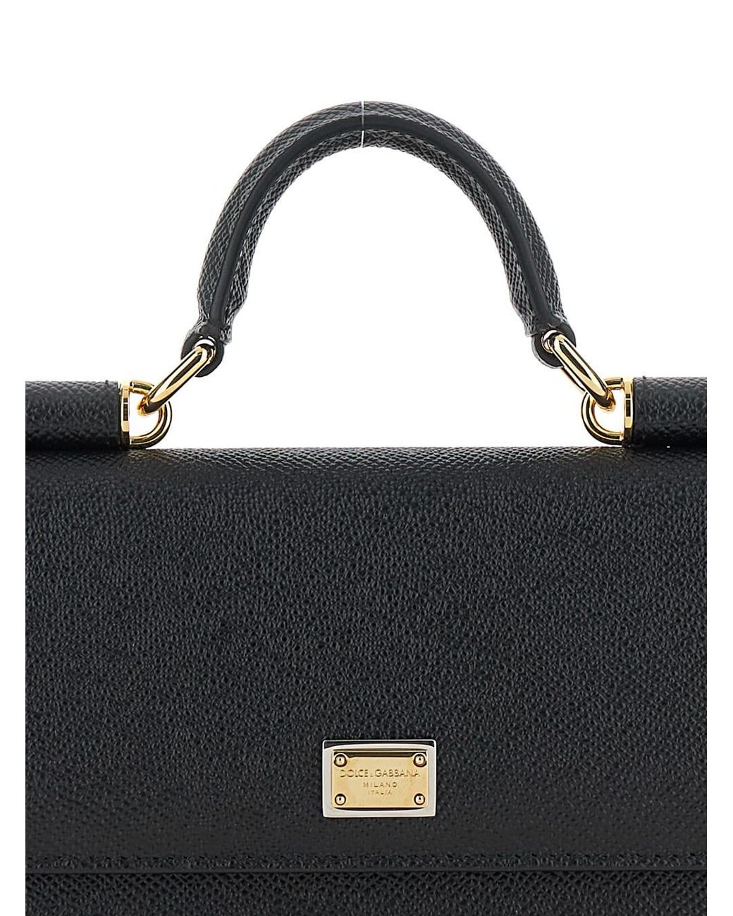 Dolce & Gabbana Black Handbag With Logo Plaque