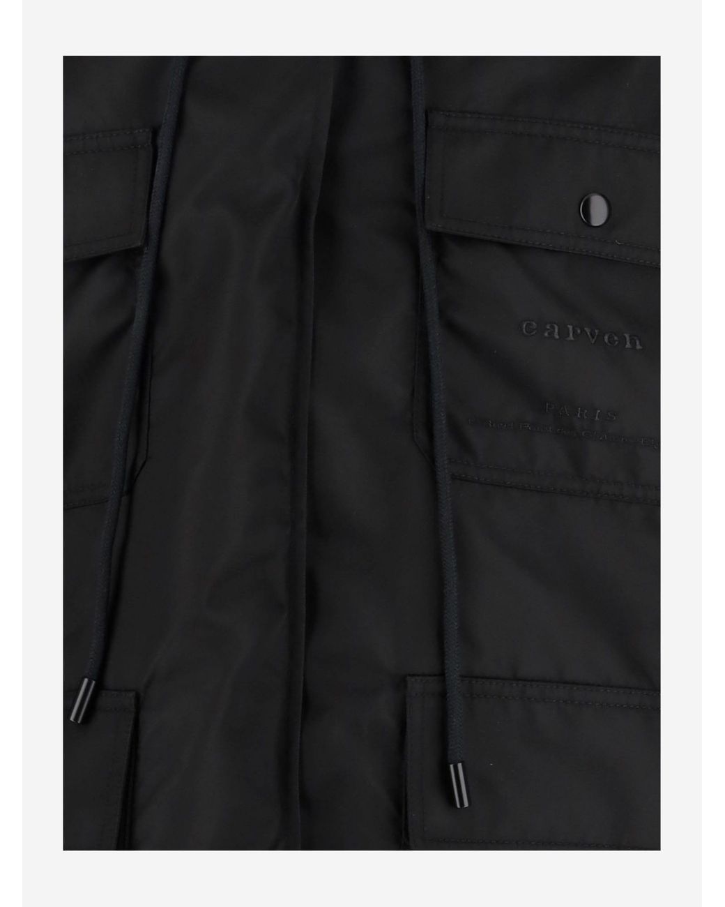 ブルゾン Carven Glossy Nylon Hooded Jacket Carven Glossy Nylon Hooded Jacket in Black | Lyst