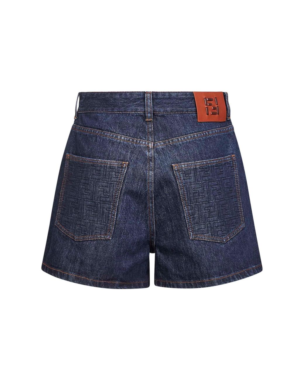 Fendi Blue Dark Stretch Cotton Denim Shorts