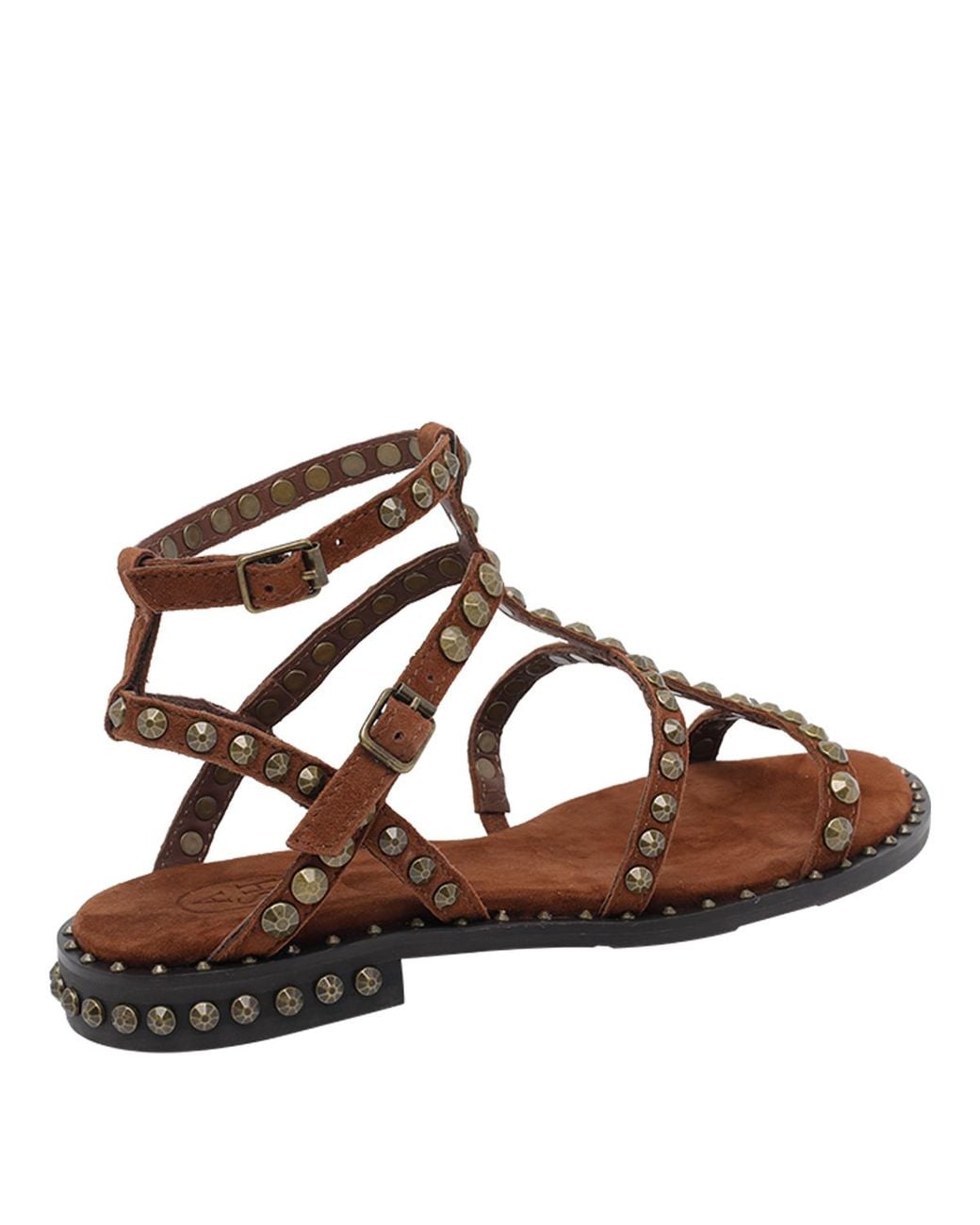 Ash Brown Sandals Suede Leather/Rubber Sole