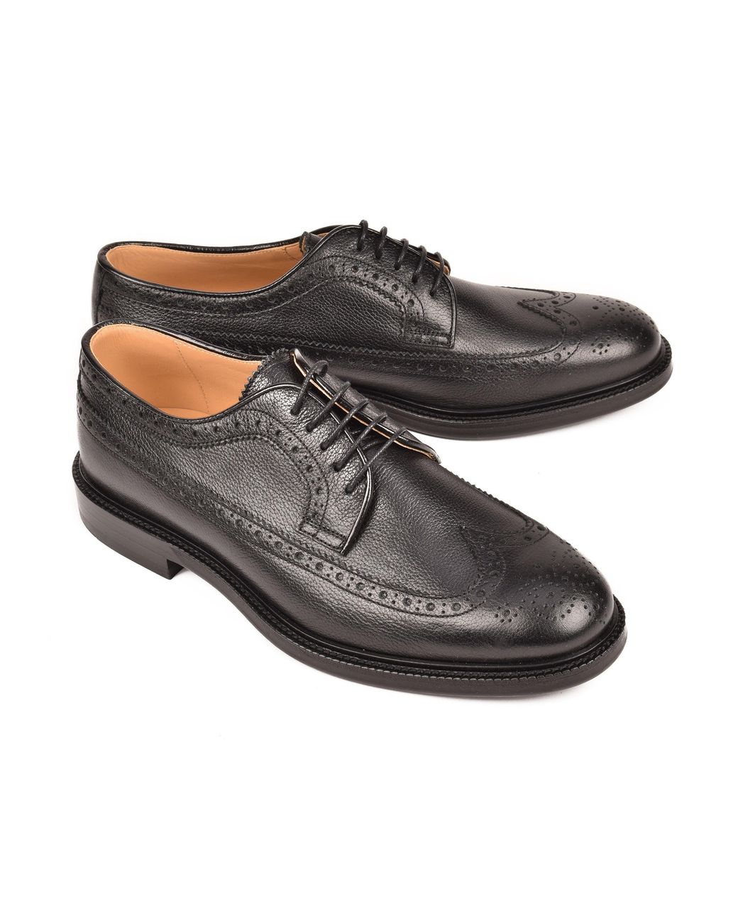 Brunello Cucinelli Gray Leather Brogue Shoes for men
