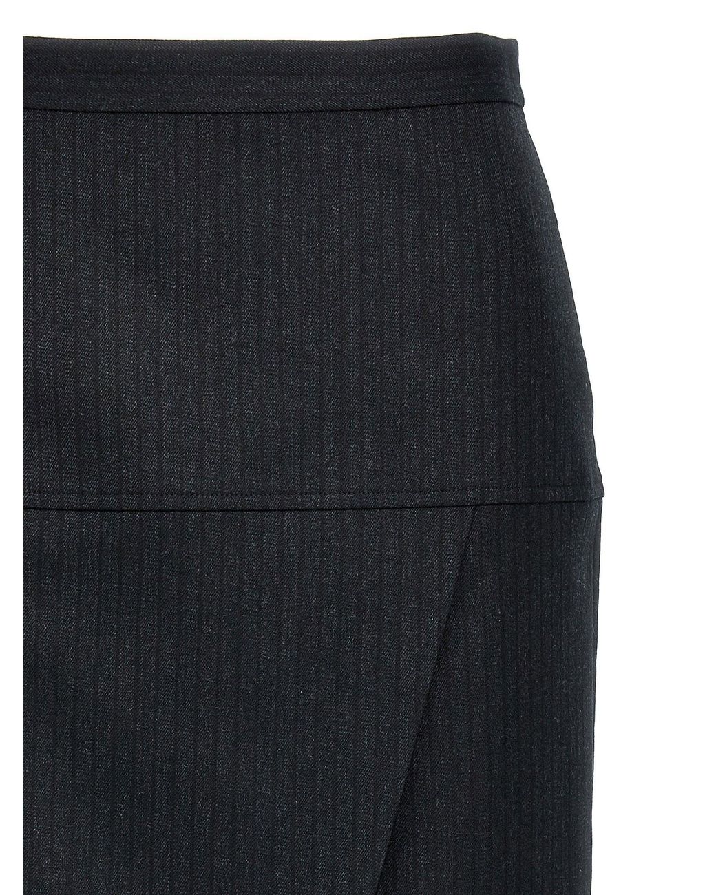 Fendi Blue Pinstripe Wool Skirt