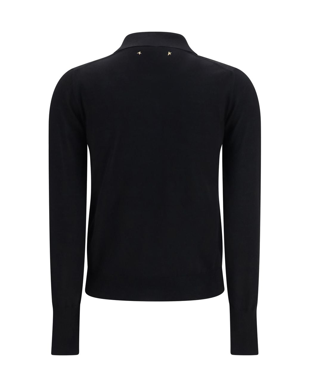 Golden Goose Deluxe Brand Blue Long Sleeve Merino Wool Polo Ovis Aries Knitwear