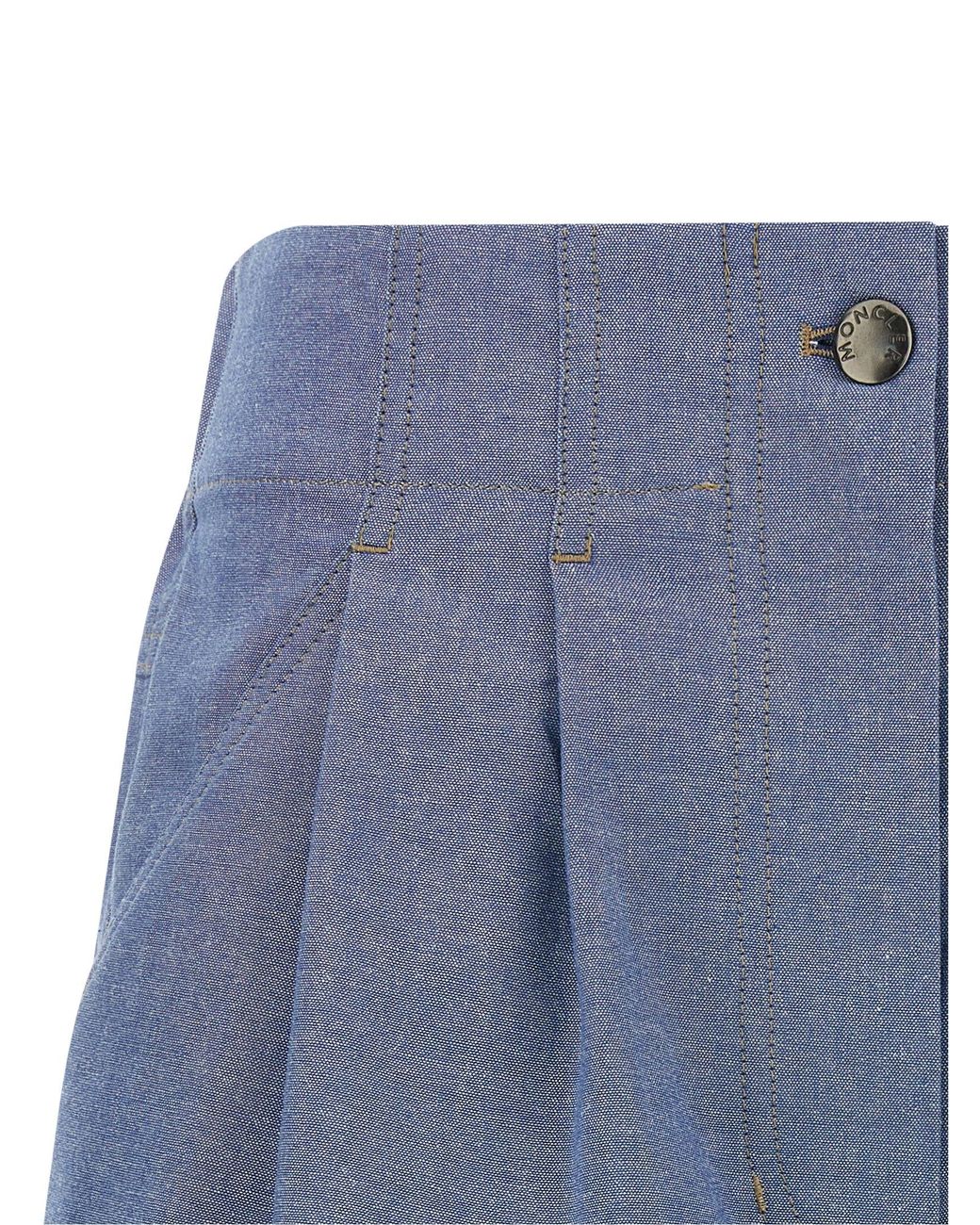 Moncler Blue Pleated Chambray Bermuda Shorts