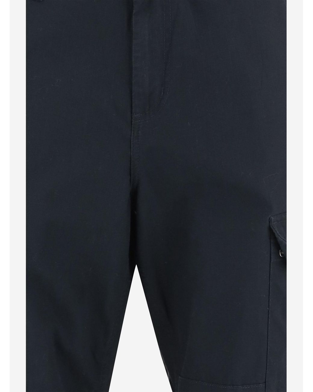 Carhartt Blue Cotton Cargo Pants With Logo Trousers for men