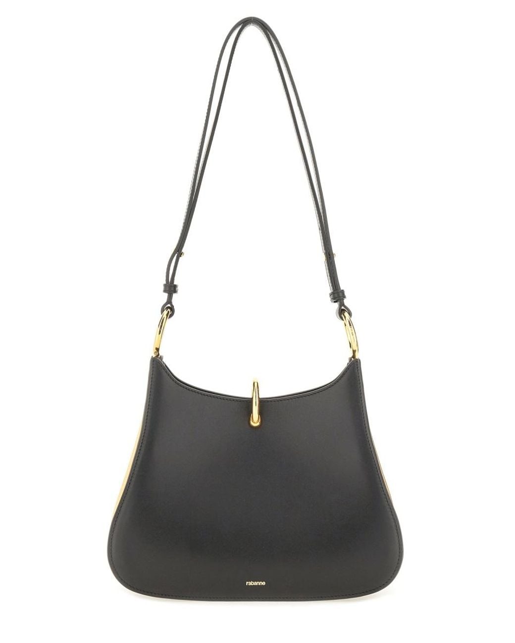 Rabanne Black Rabanne Leather Ring Handle Shoulder Bag