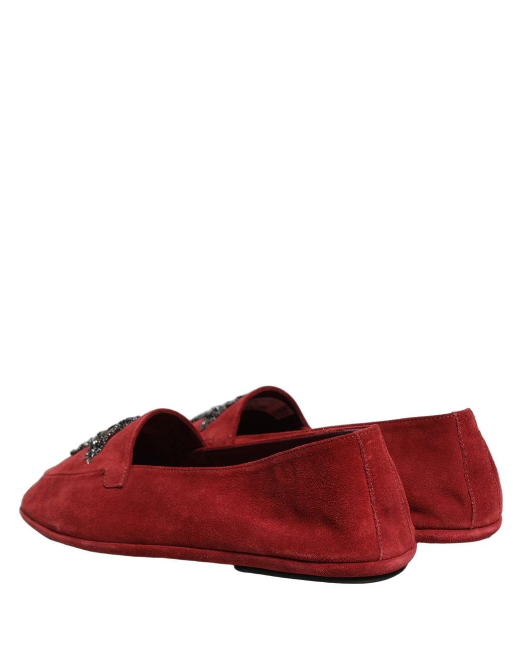 Dolce & Gabbana Red Suede Cross Slip On Dress Loafers Shoes for men