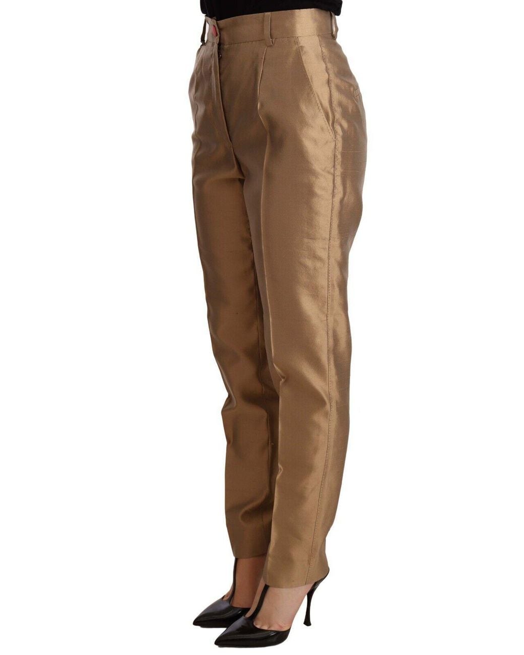 Dolce & Gabbana Multicolor Elegant Tapered Silk Trousers