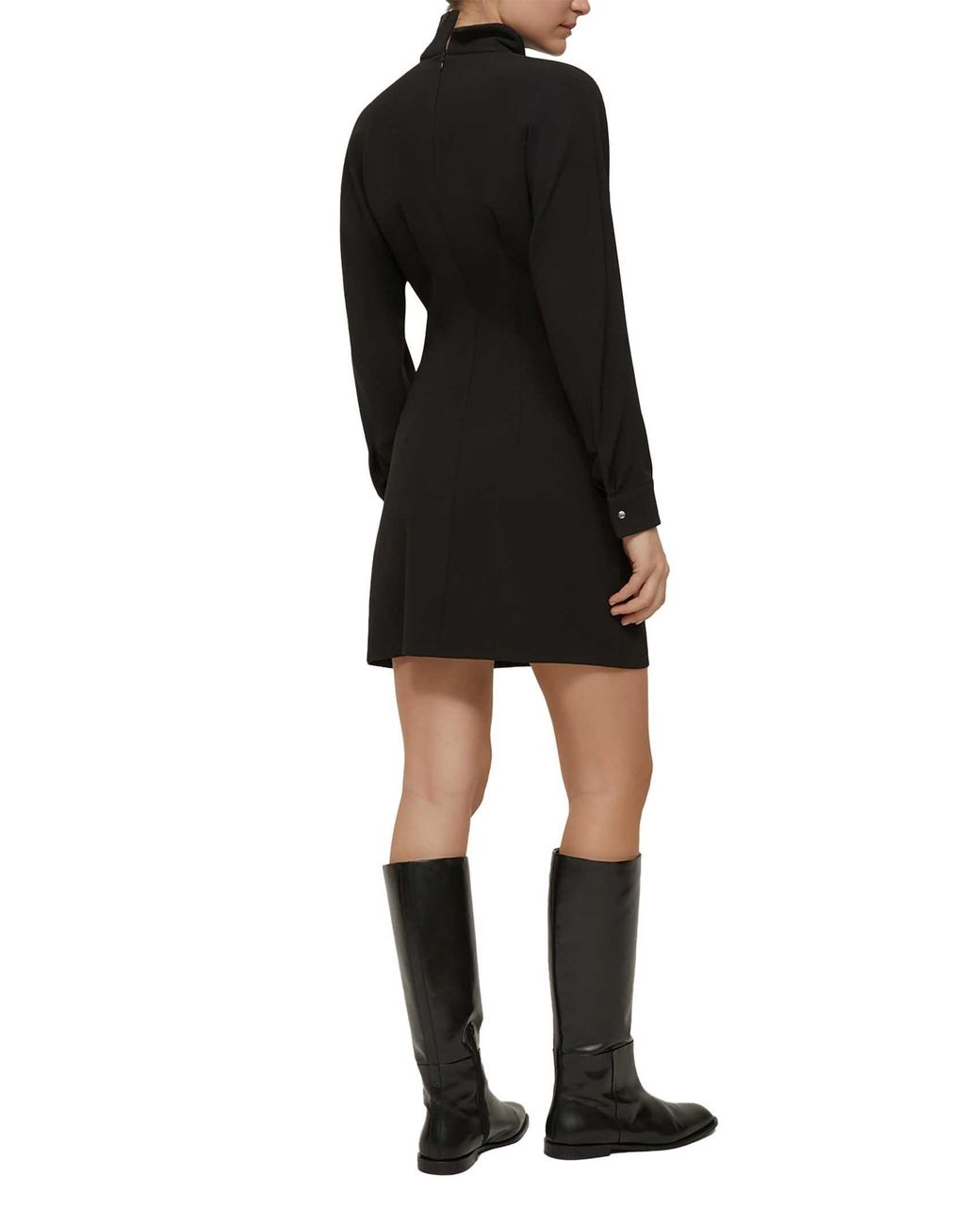Pennyblack Black Mini Dress With V-Cut Front