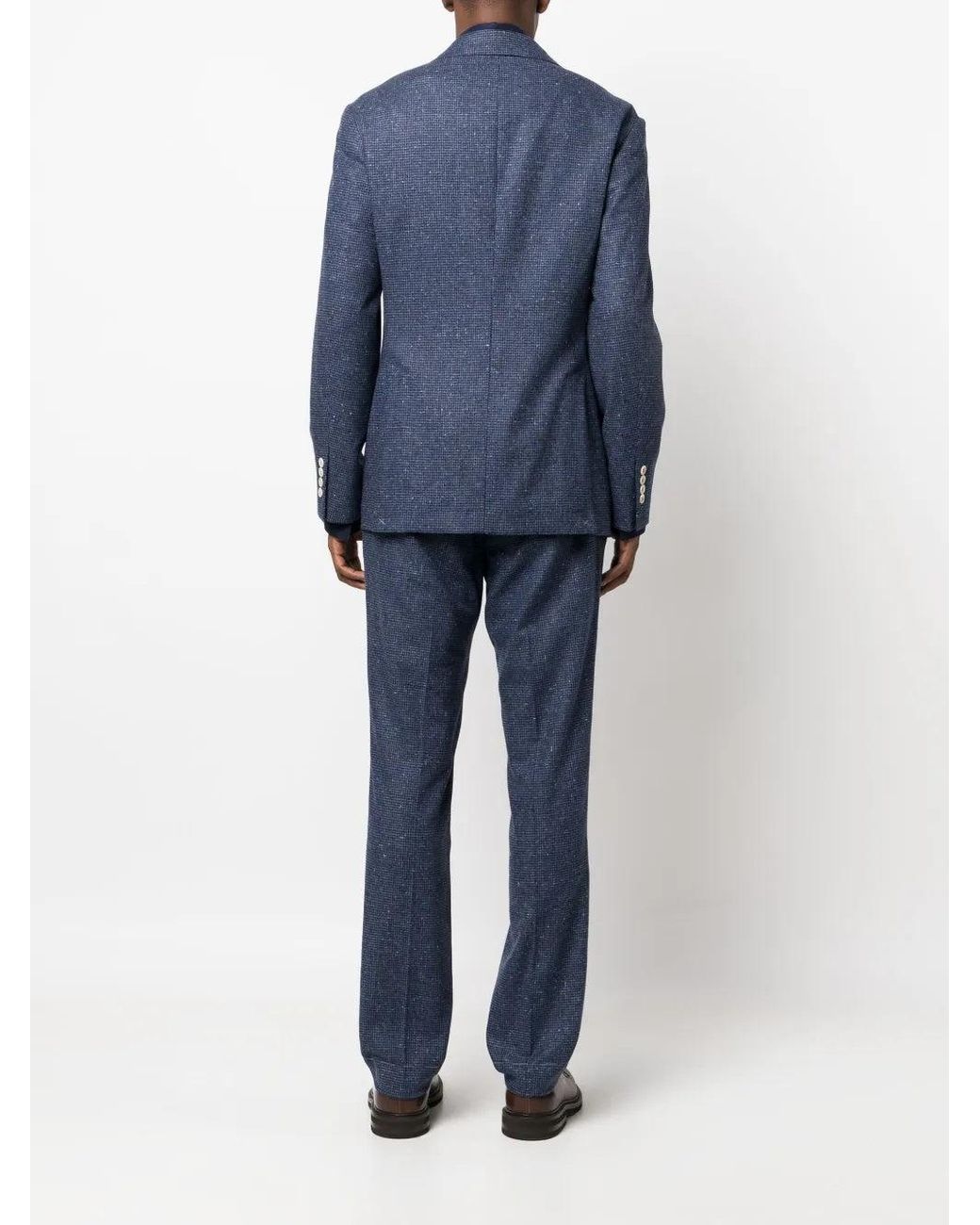 Brunello Cucinelli Blue Wool Tailored Suit for men